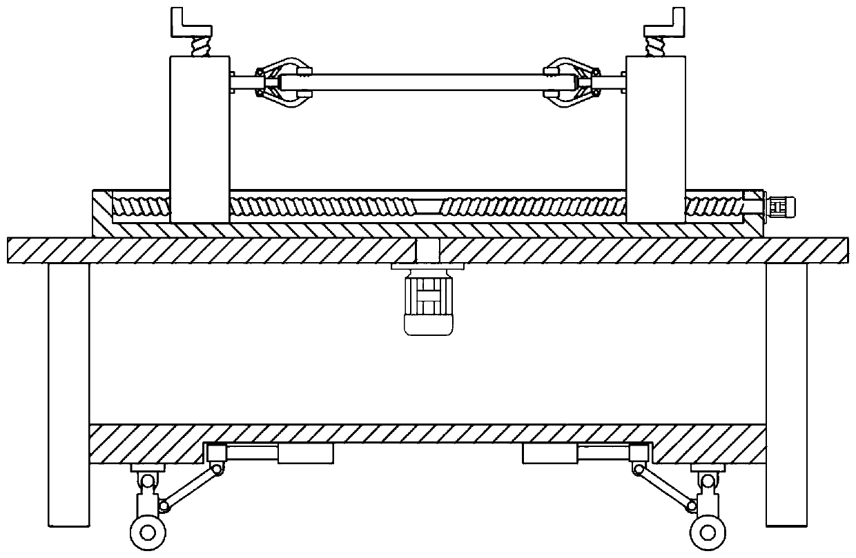 Movable clamping working table for round steel machining