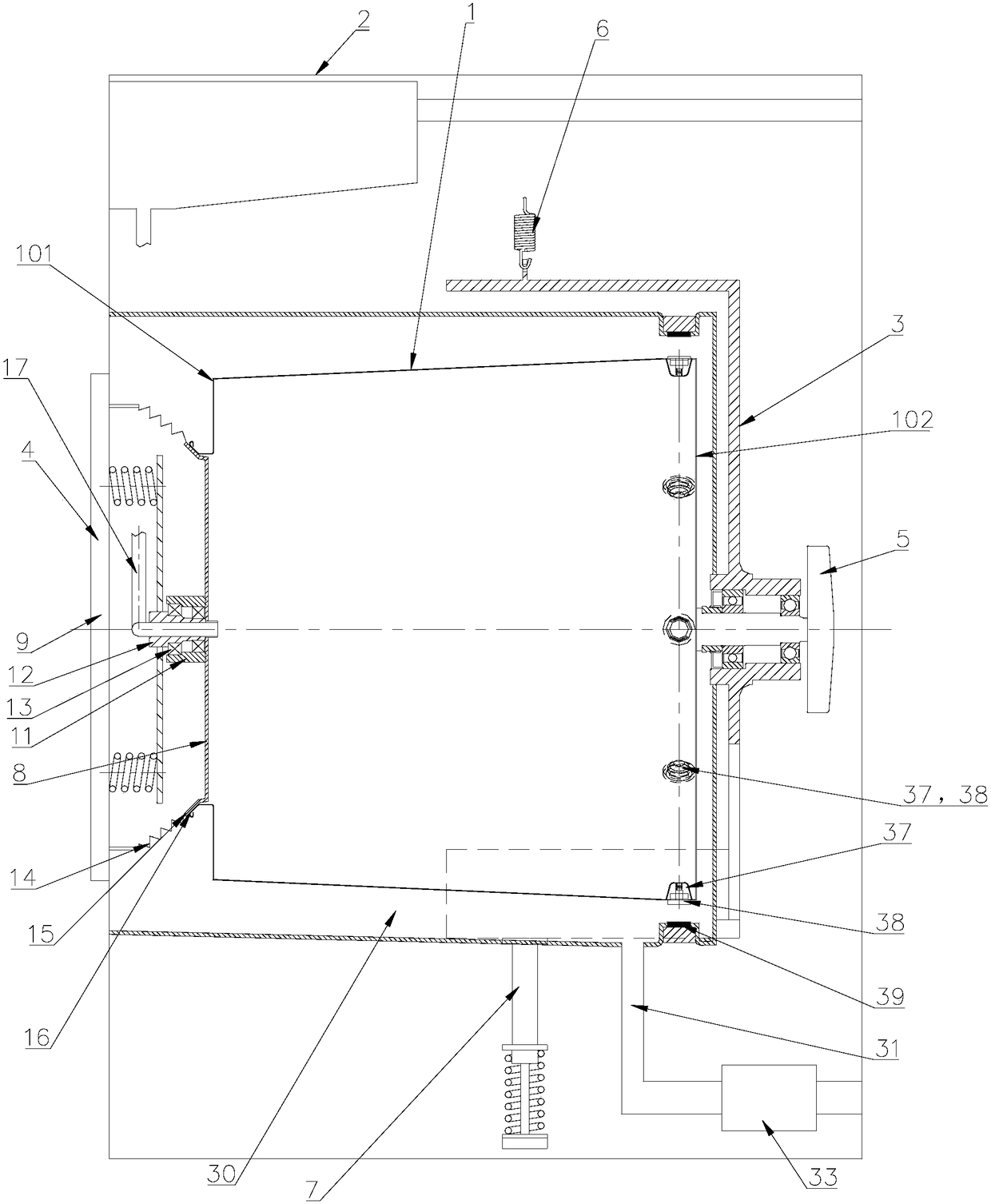 Dehydration structure of washing machine