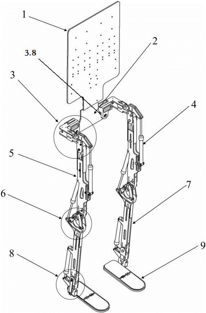 Wearable bionic hydraulic mechanical lower limb rehabilitation walking aid