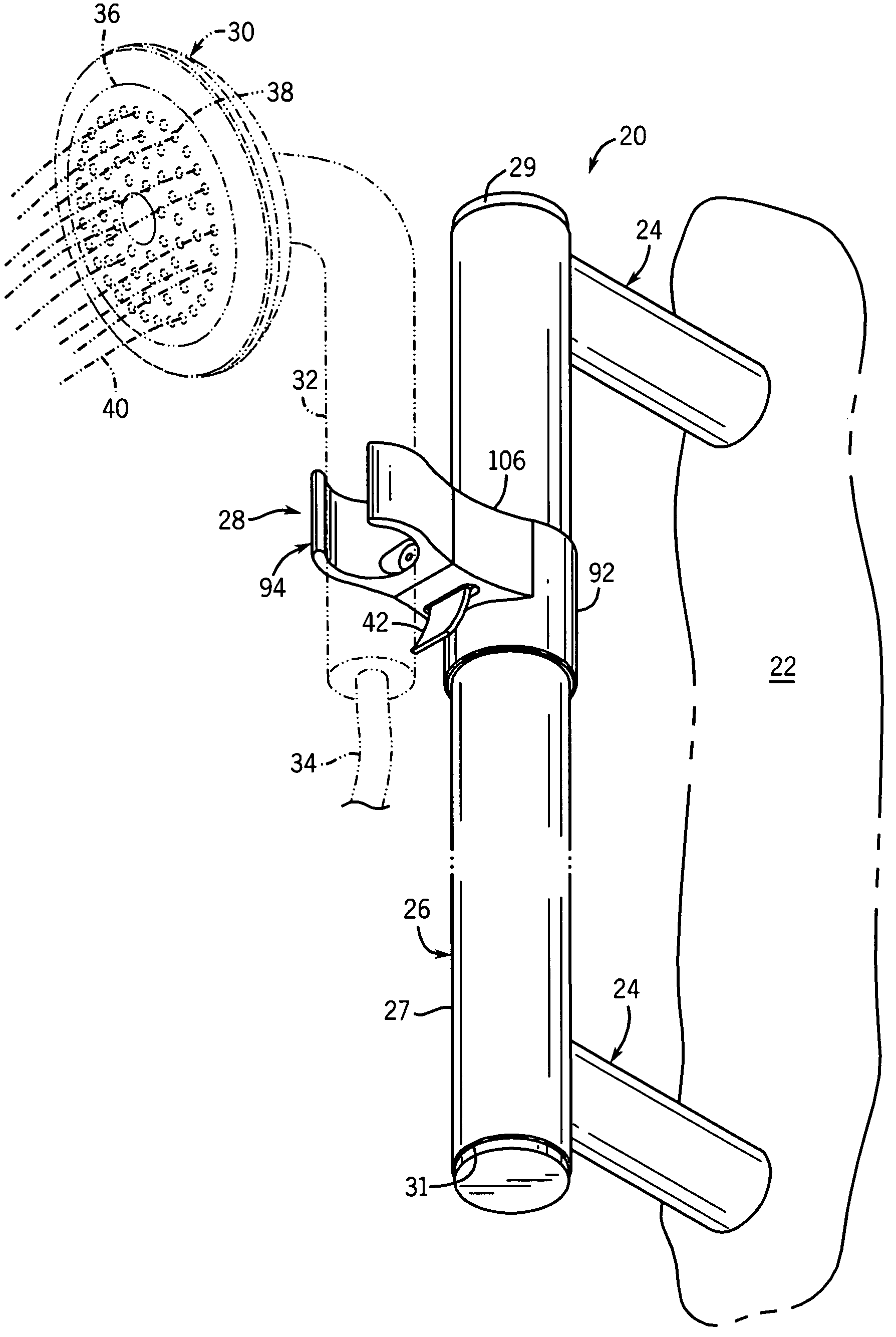 Handshower slide bar