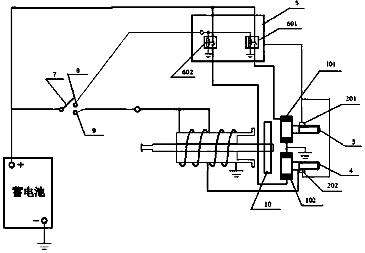 Electric heating deicing device for electromagnetic switch contact of starter