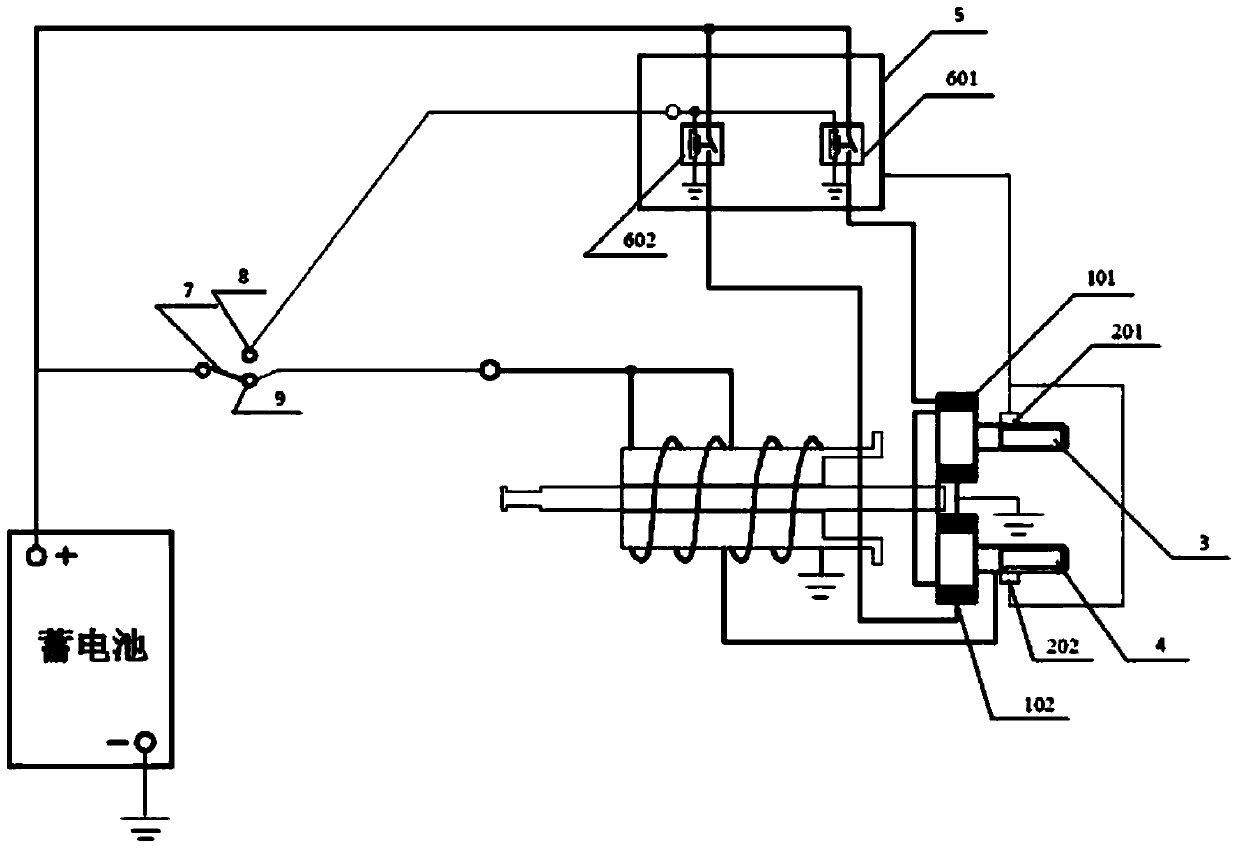 Electric heating deicing device for electromagnetic switch contact of starter