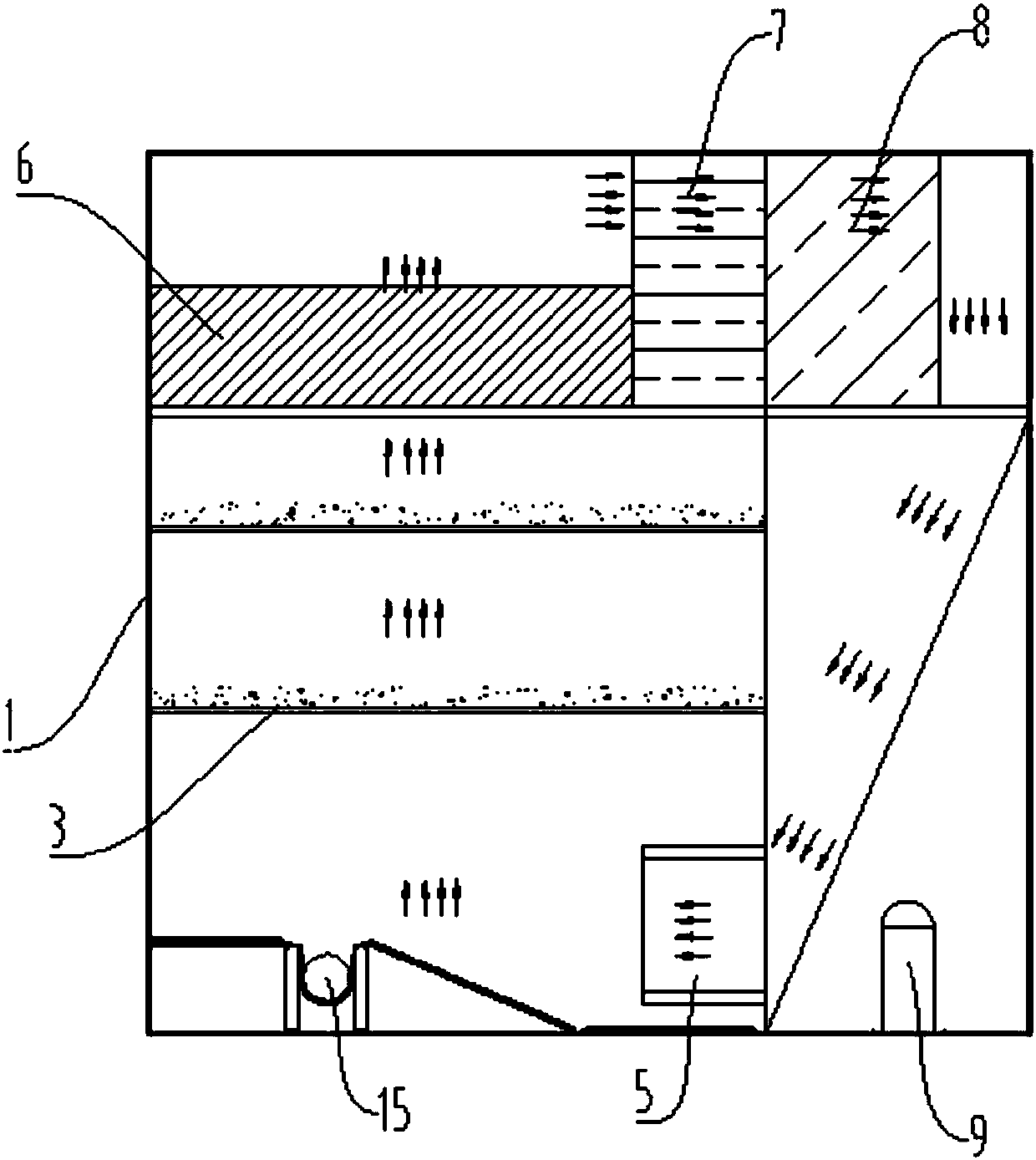 Low-temperature heat pump sludge drying device for controlling double heat exchangers by single compressor