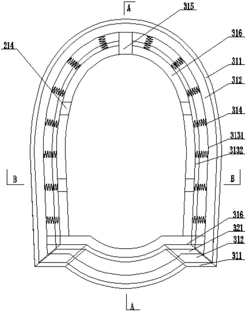 Tunnel anti-seismic supporting system suitable for high seismic intensity area crossing faults