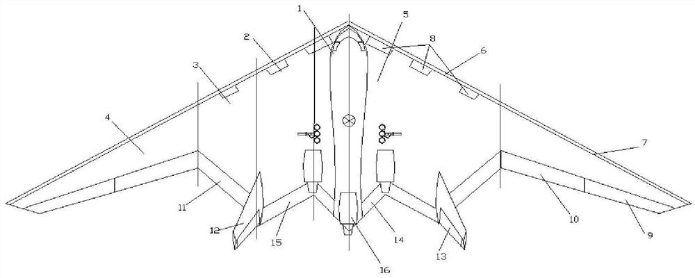 Laminar flow control technology-based wing body fusion layout passenger plane layout method