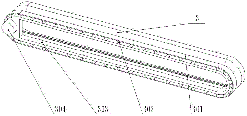 A conveyor belt conveying and double-roller extrusion type long pepper decapping device