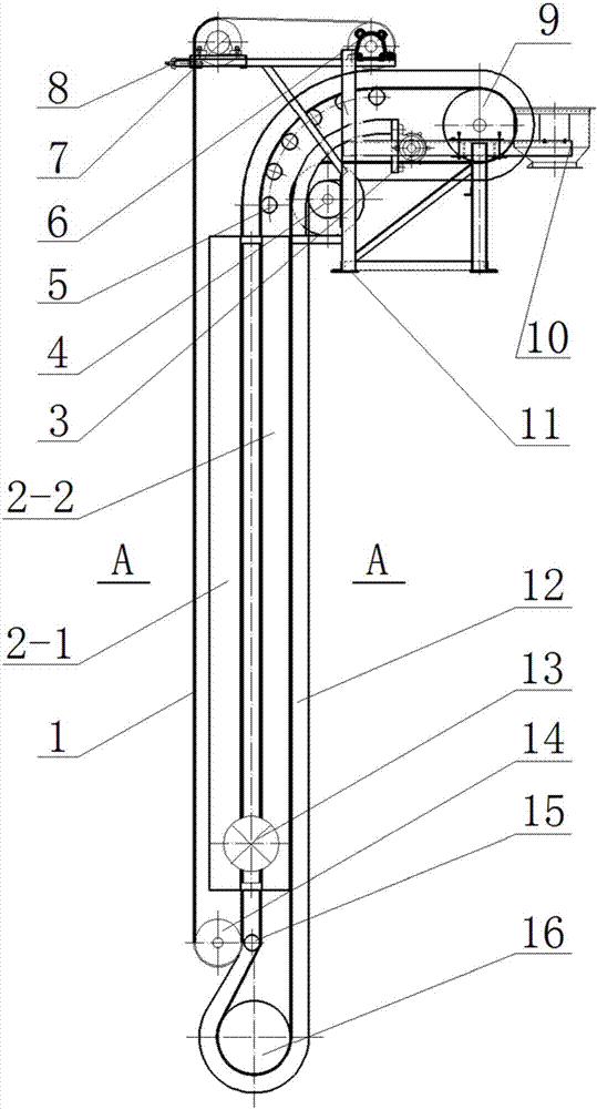 Automatic material taking device for vertical air cushion clamping conveyer