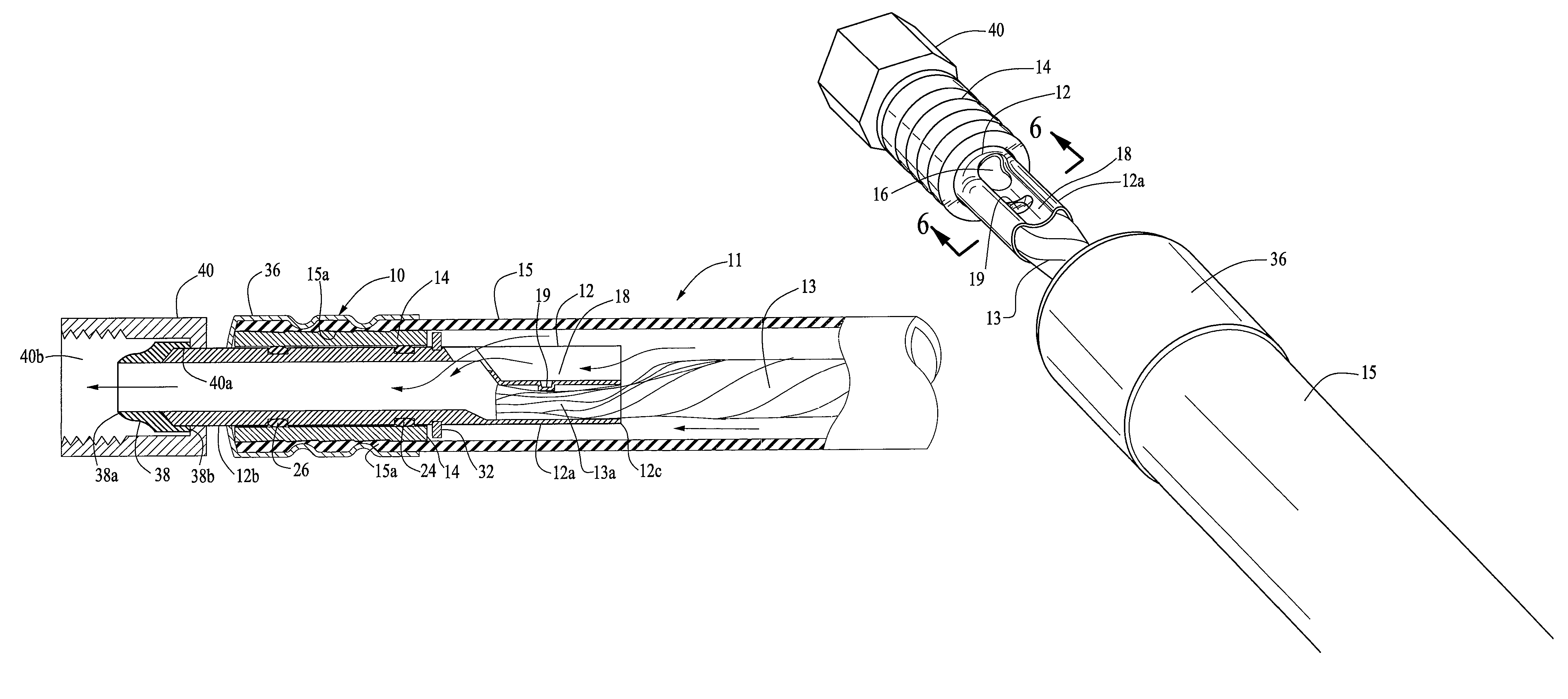 Power cable assembly connector