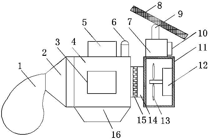 Impurity removal device with illuminating function on grain collecting machine