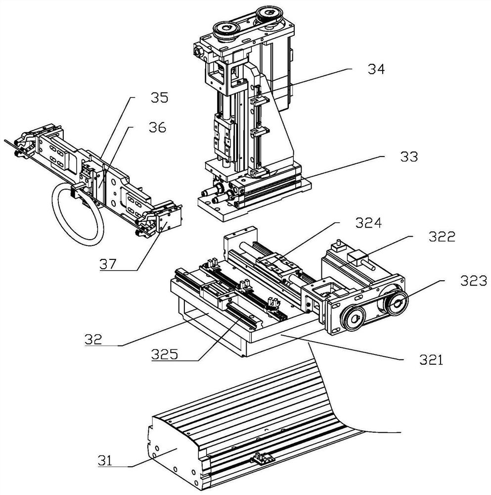 Clamping and moving device of winding type cable terminal crimping equipment