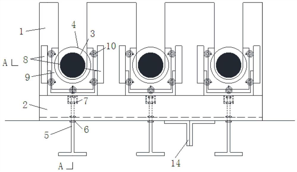 Large-diameter steel bar overall fine adjusting and mounting hanging bracket and application