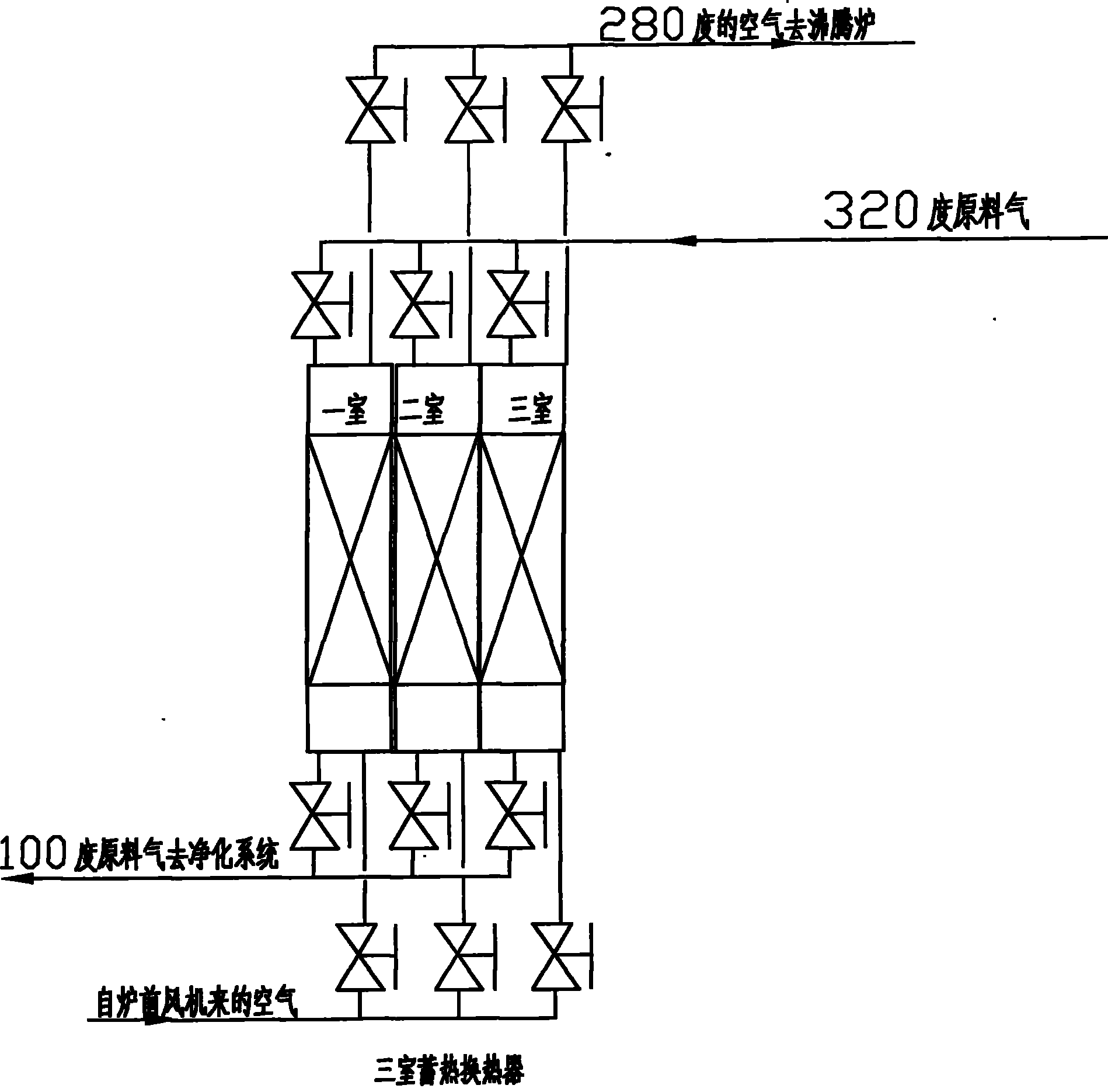 Method, process and equipment for recycling low-temperature afterheat generated in roasting process of producing sulfuric acid from iron pyrite