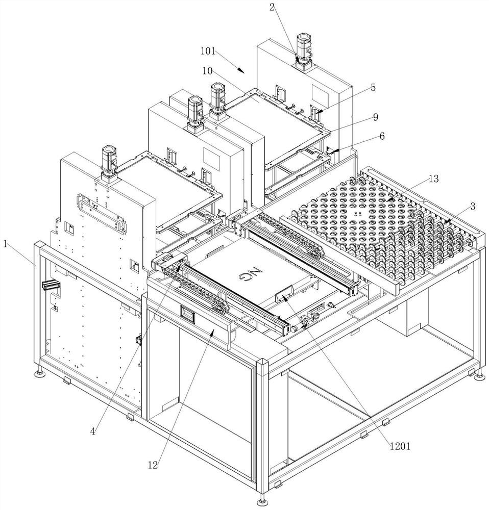 Dust-free clamping type carrier plate feeding machine