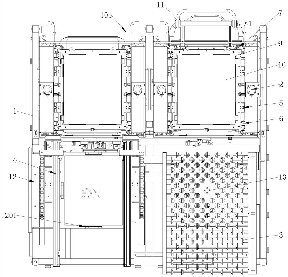 Dust-free clamping type carrier plate feeding machine