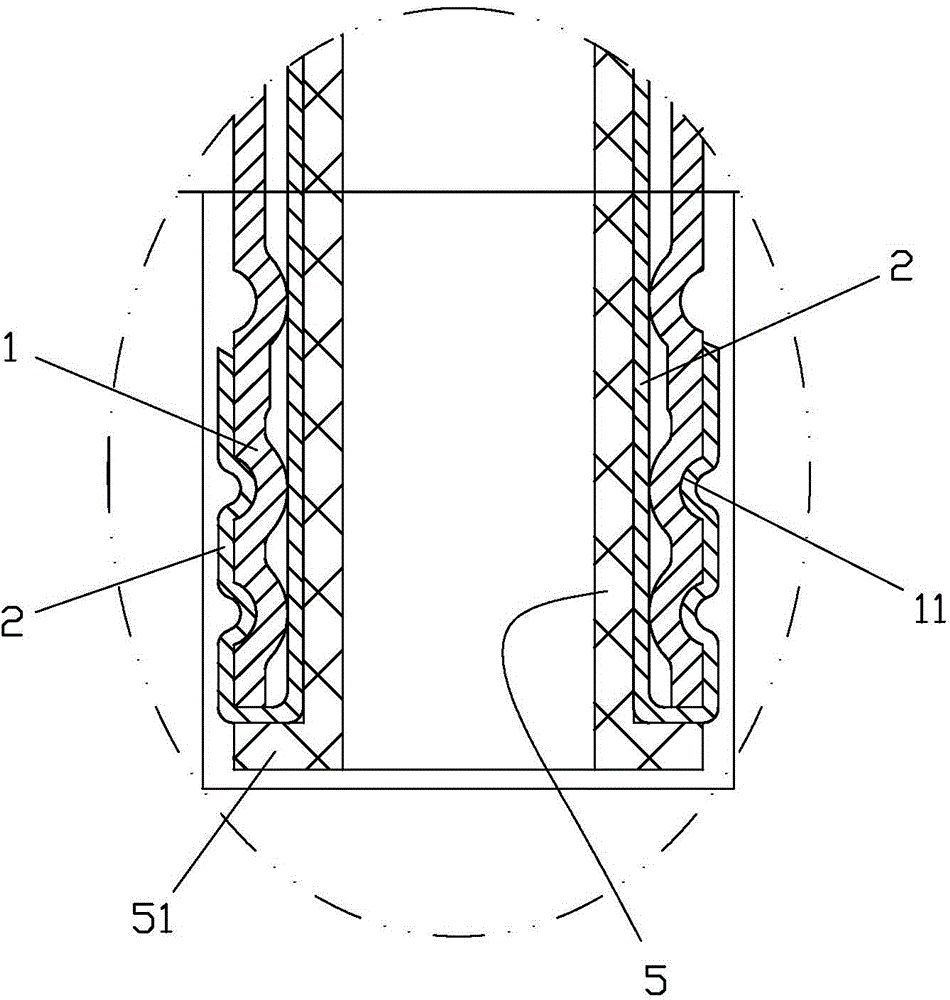 Safe, non-toxic, water-tight and non-scale water outlet pipe structure of faucet