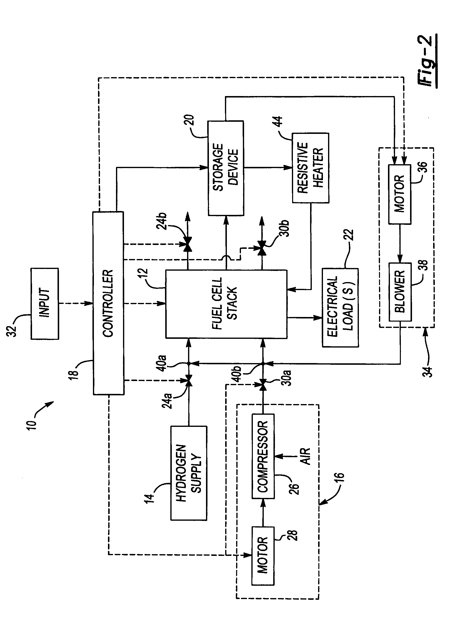 Residual stack shutdown energy storage and usage for a fuel cell power system