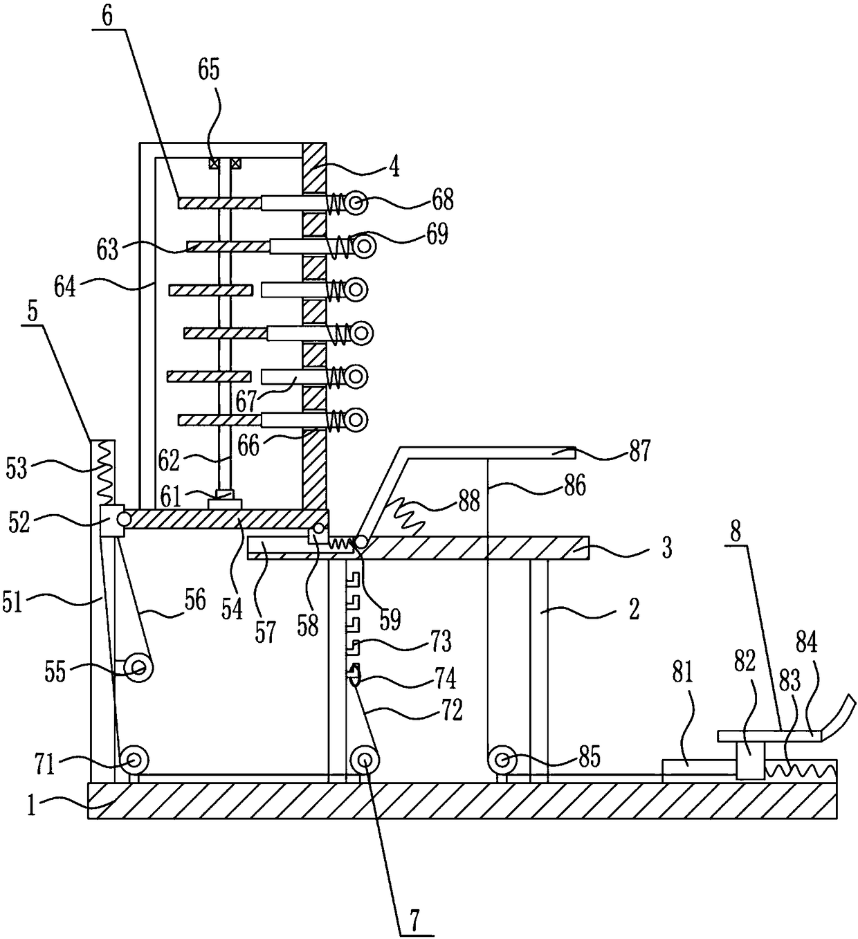 Adjustable back massaging device for medical care