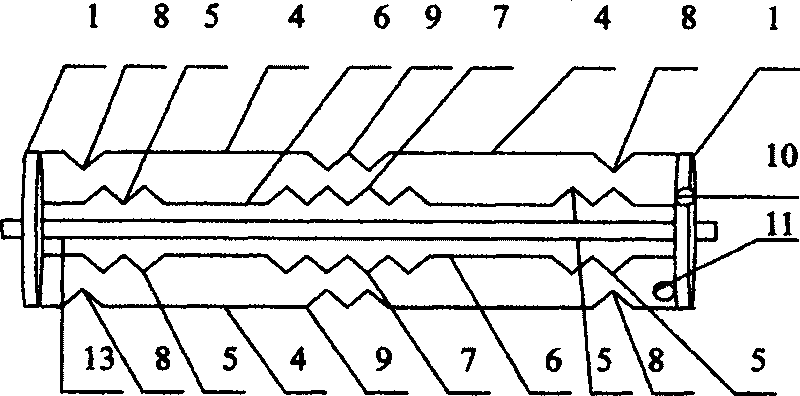 All-glass vacuum through type solar heat absorbing tube