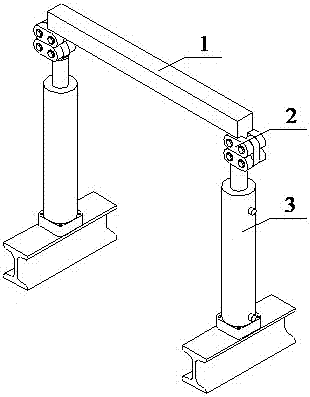 Overwinding buffer and tank supporting device for elevating systems of mine vertical shaft and hydraulic system