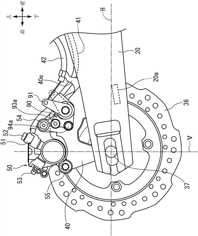 Rear brake device of vehicle