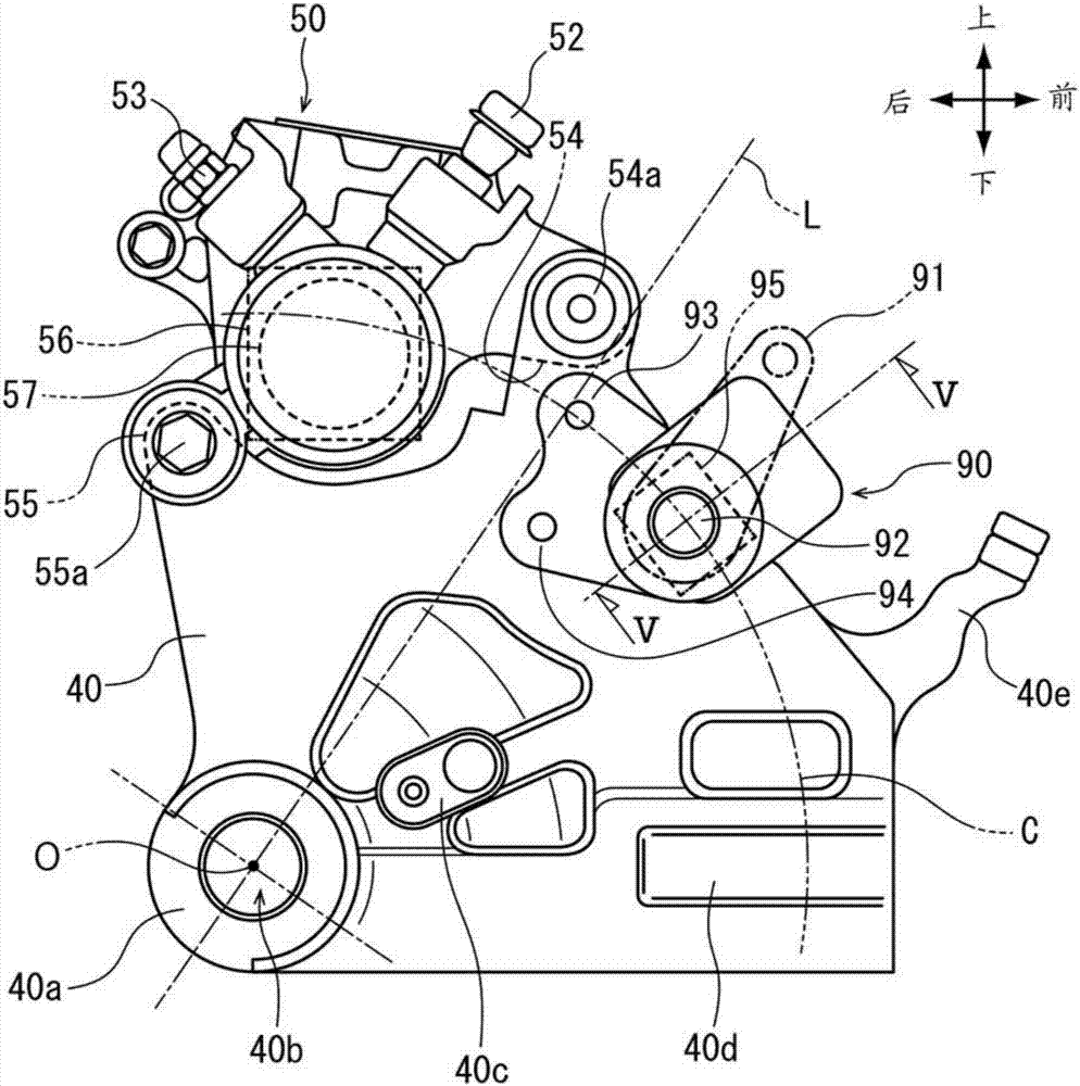 Rear brake device of vehicle