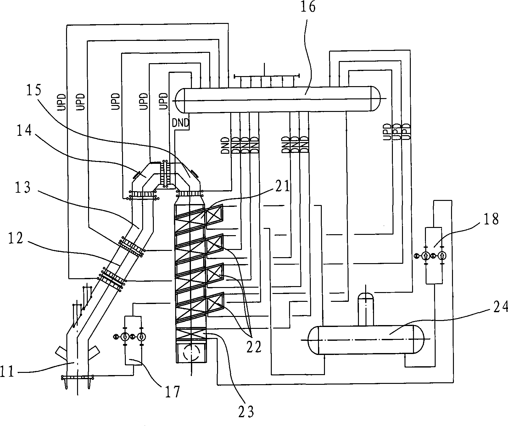 AOD converter flue gas waste heat recovery apparatus