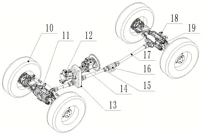 Traction rubber wheel type car of four-wheeled steering rail tramcar