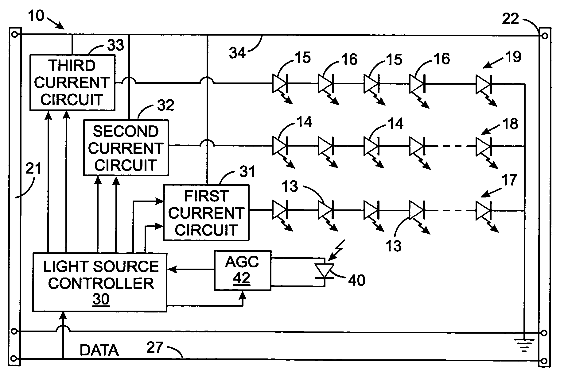 Method of adjusting multiple light sources to compensate for variation in light output that occurs with time