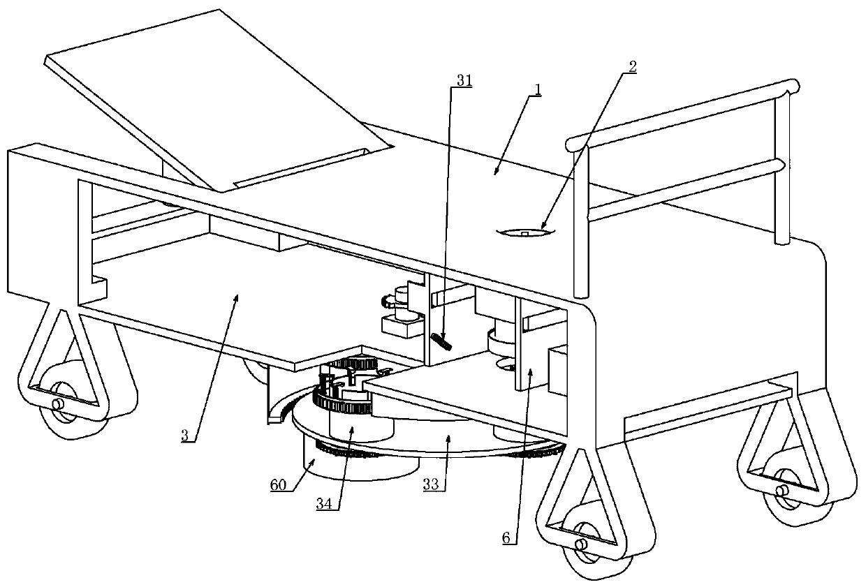 Bedside nursing device for clinical internal medicine nursing