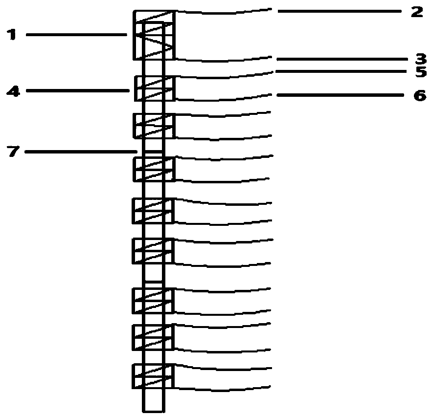 Coaxial one-emission eight-reception transient electromagnetic surveying logging instrument