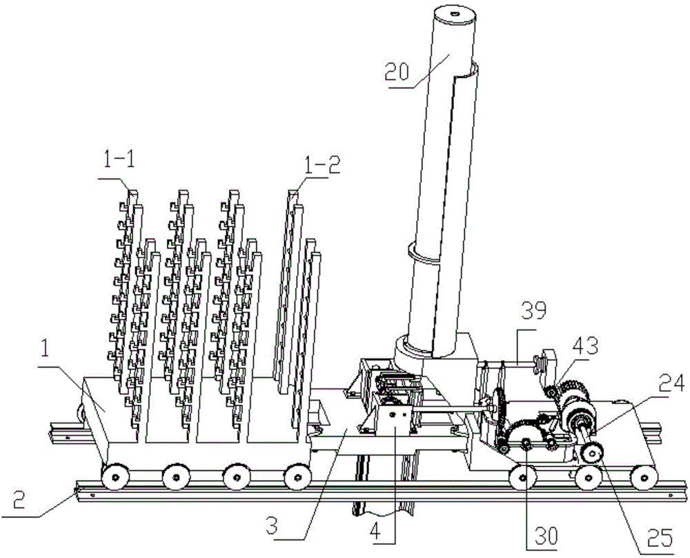 Underground continuous wall reinforcing mesh interweaving machine