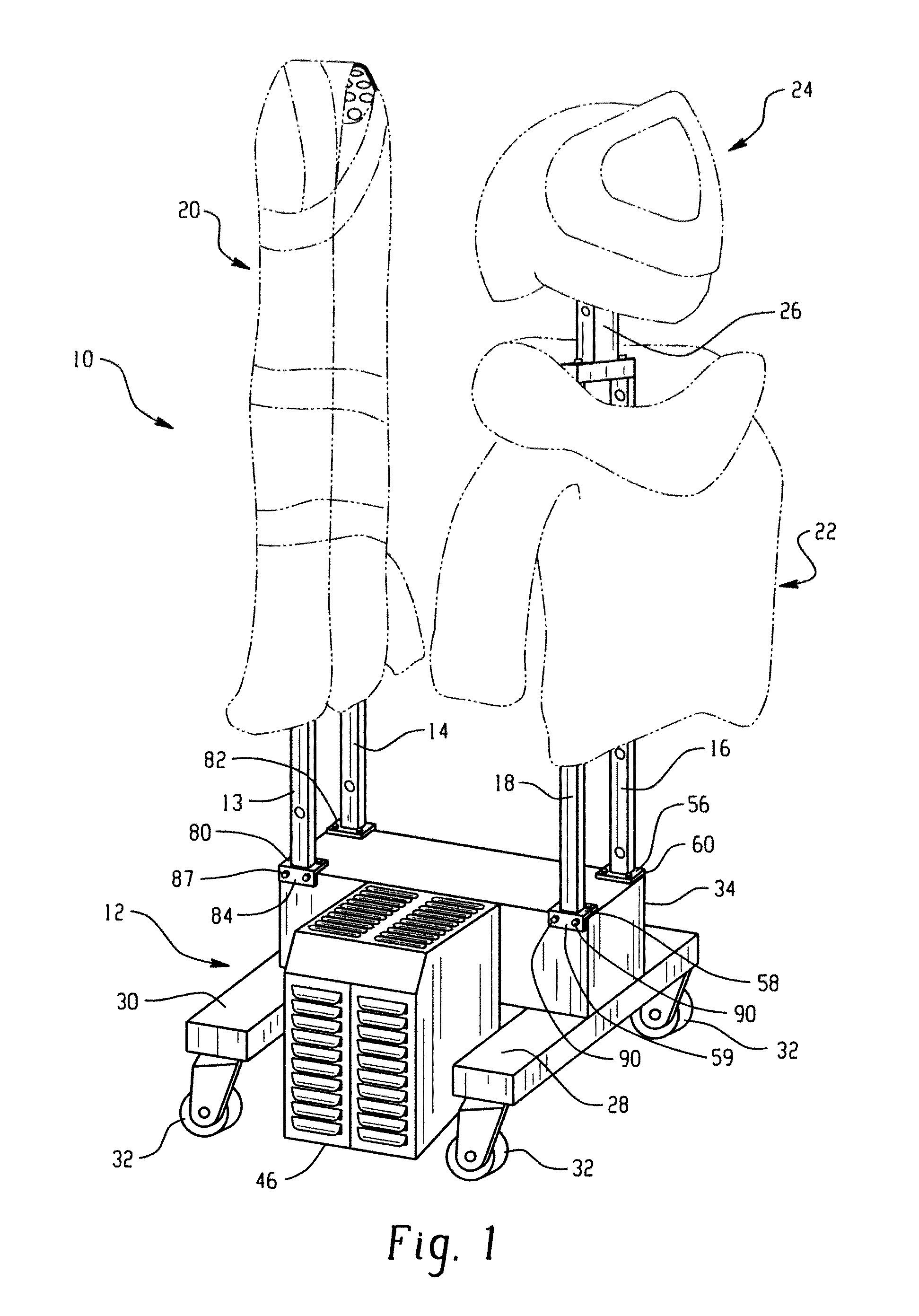 Dryer for bomb disposal suits