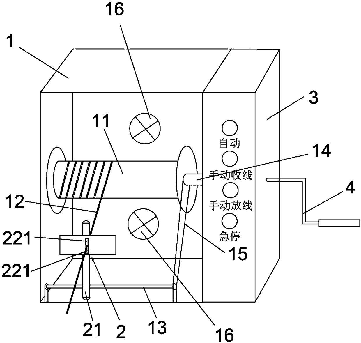 Device for automatically rewinding and releasing aircraft cable