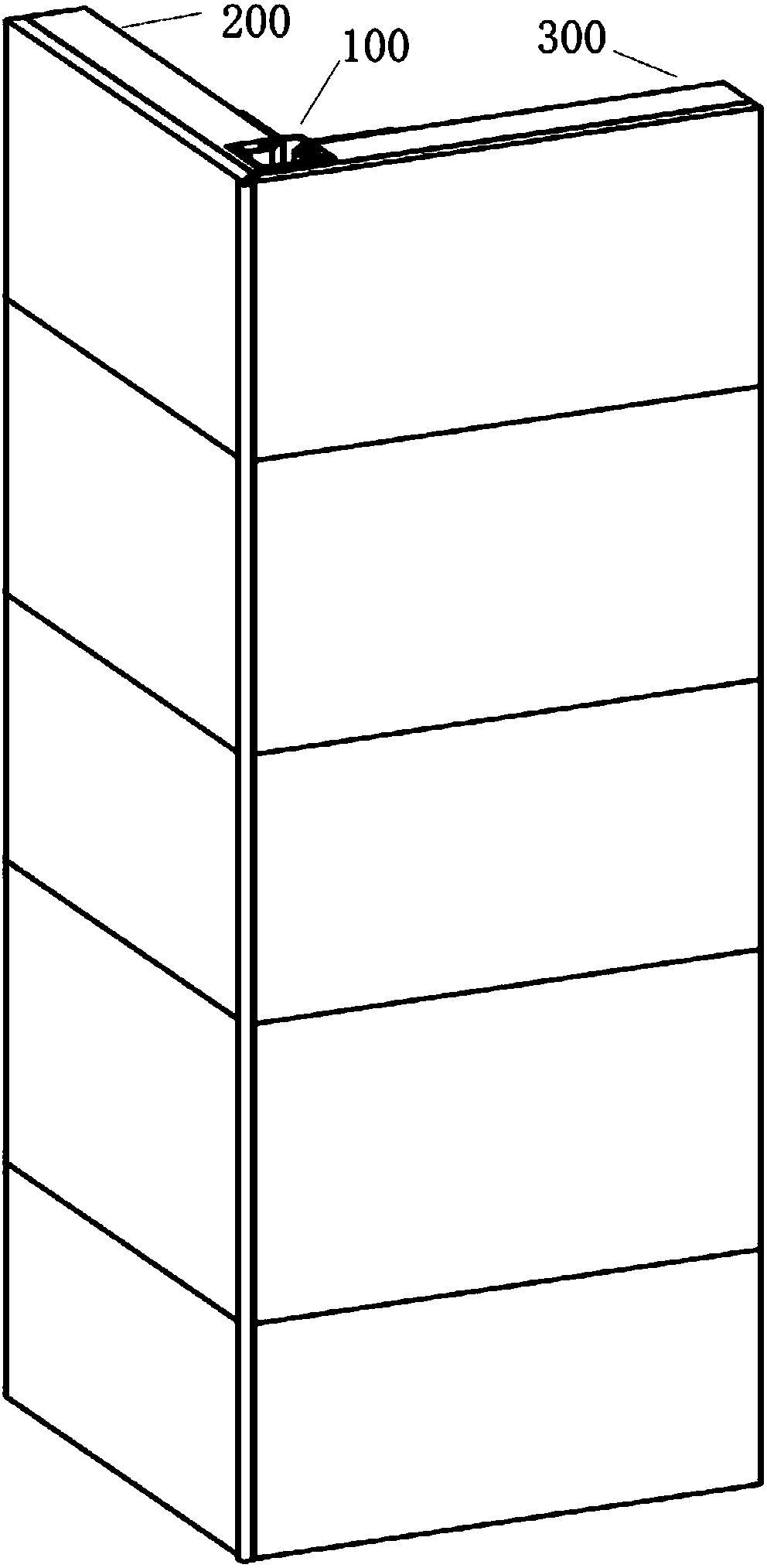 Corner brace fixing and edge closing part, prefabricated tile external corner and mounting method of prefabricated tile external corner