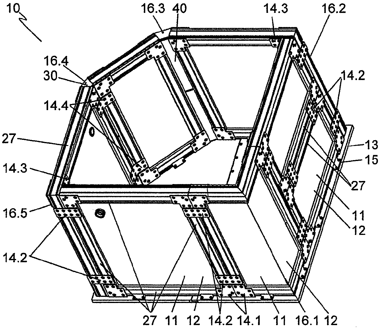 Frame profiled element, wall element, and framework for a clean gas chamber