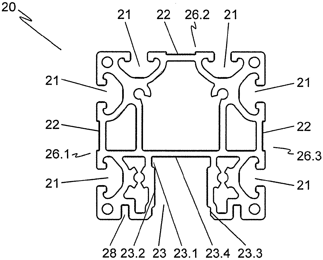 Frame profiled element, wall element, and framework for a clean gas chamber