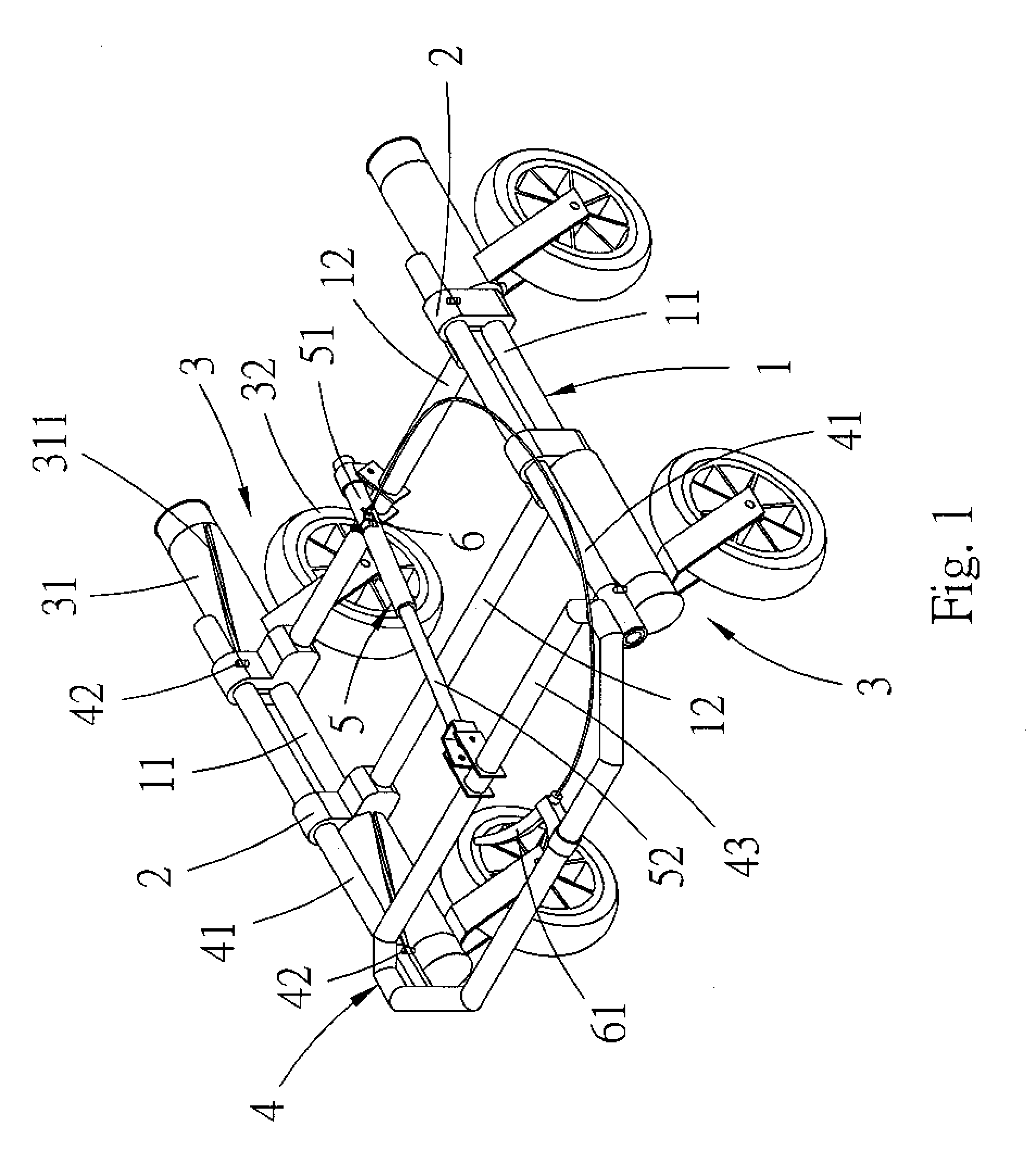 Wheel frame assembly for quickly expansion and folding