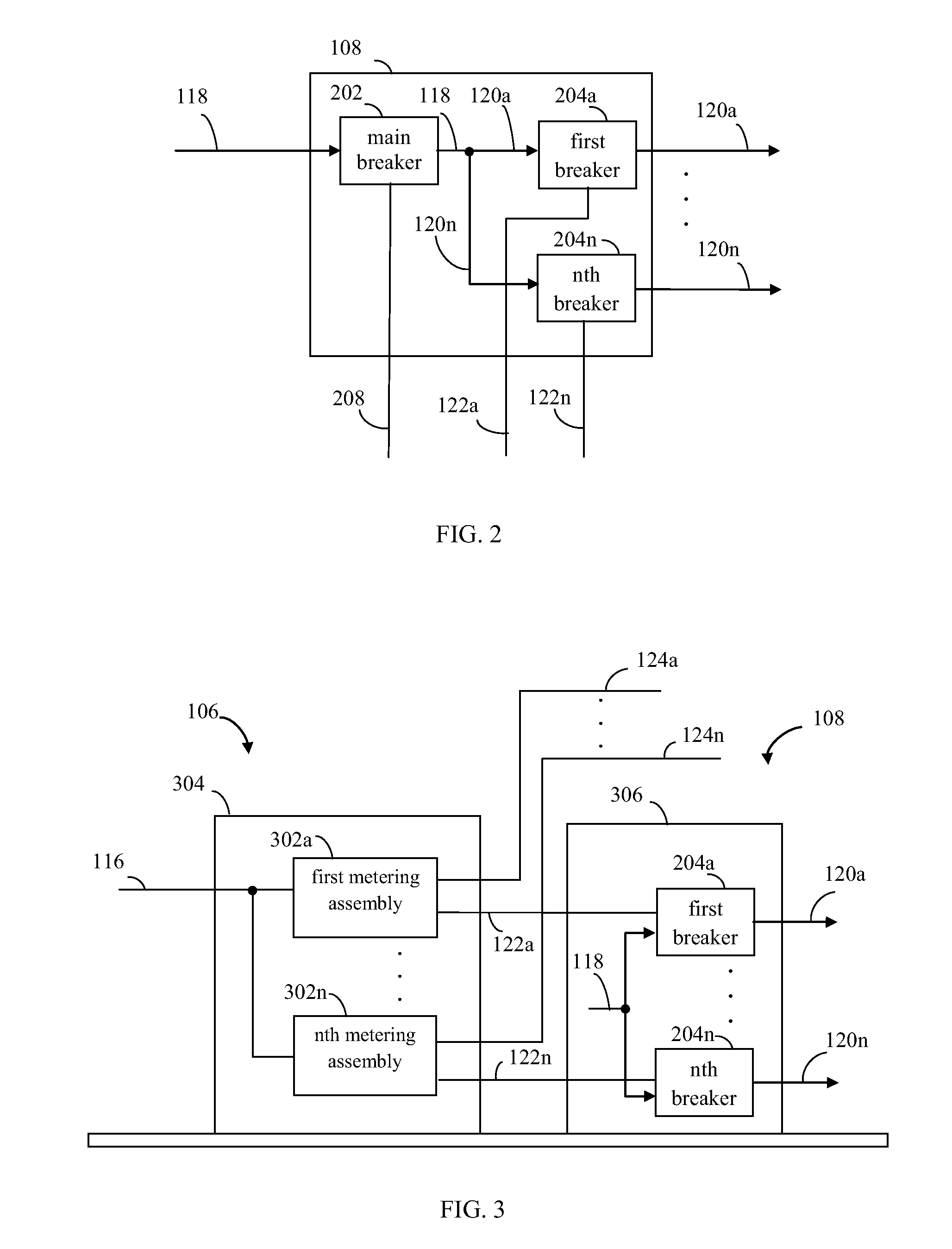 Metering assembly and customer load panel for power delivery