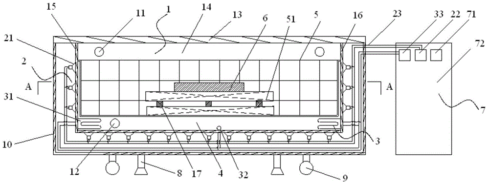 Treatment device for increasing drying rate of timber and method for drying timber by utilizing processing device