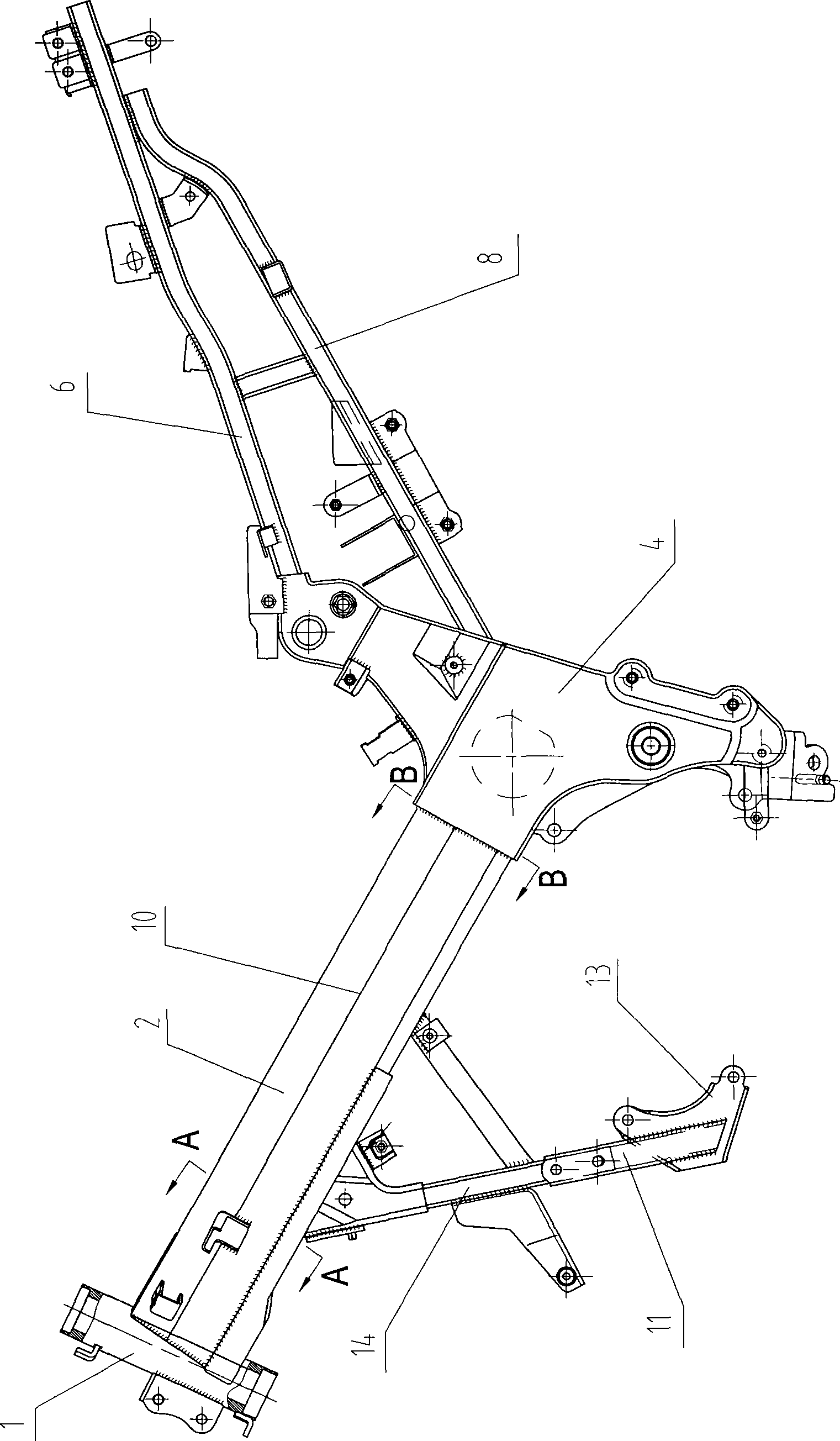 Frame of motorcycle