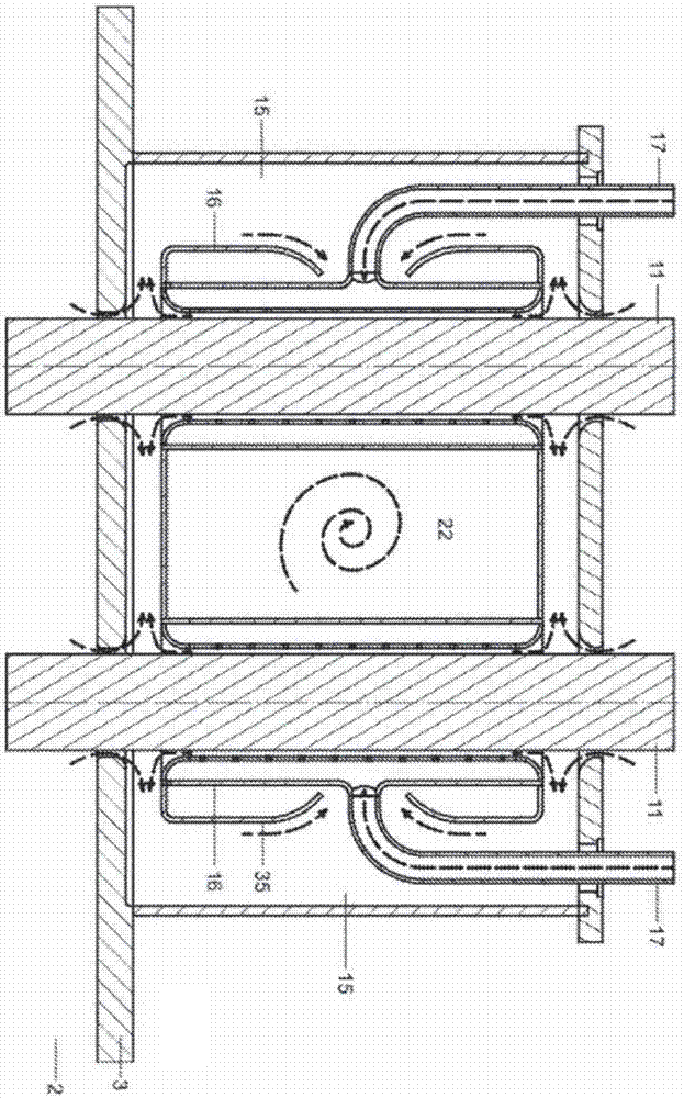 Device for the filling and/or closing of containers having a drive shaft decontamination box.