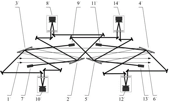 A folded object image splicing grating pulse compressor and splicing state diagnosis system