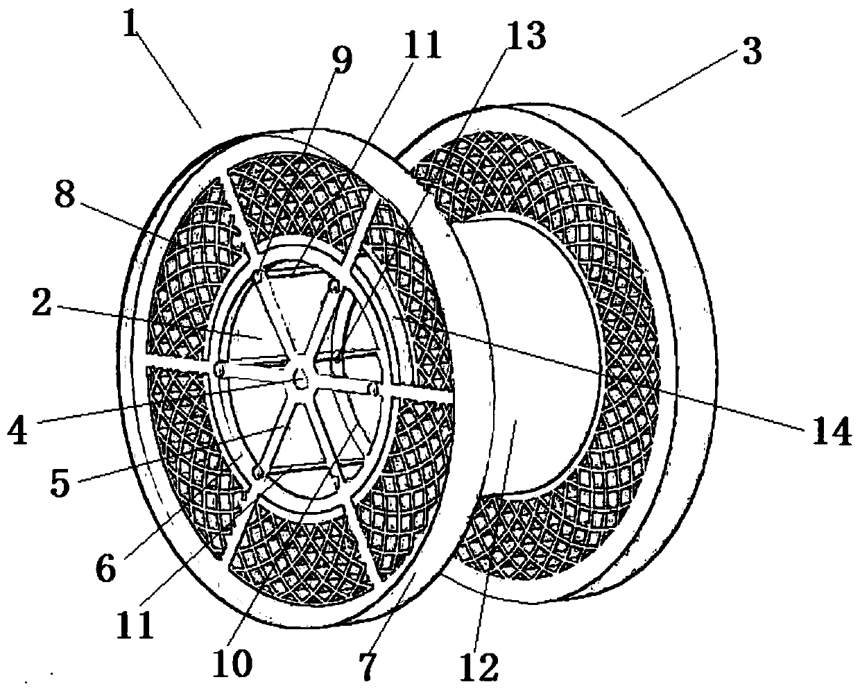 Telescopic cable holding disc