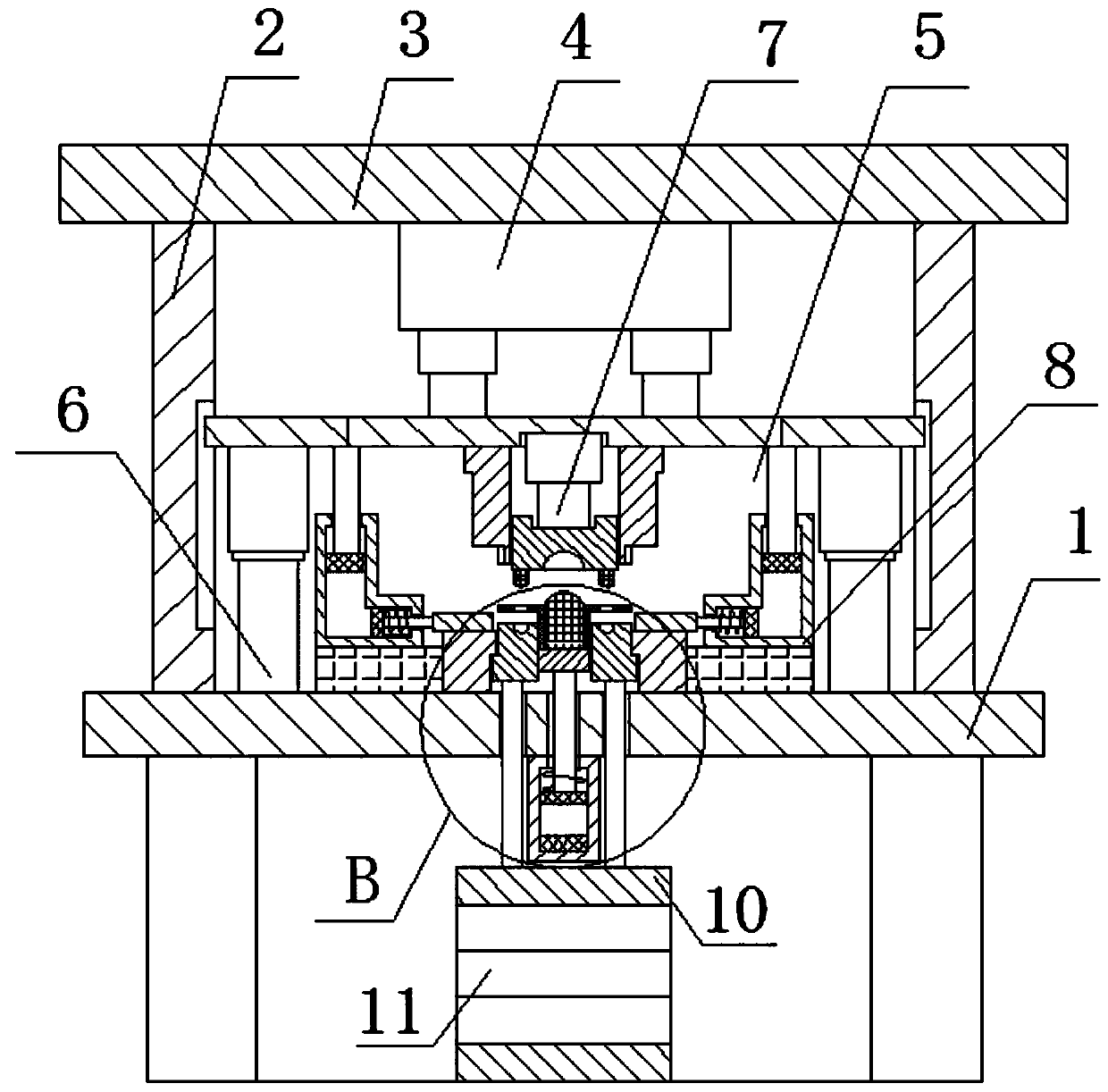 A washing machine clutch flange stamping forming equipment