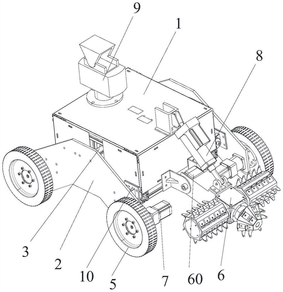 Wheel type dredging robot