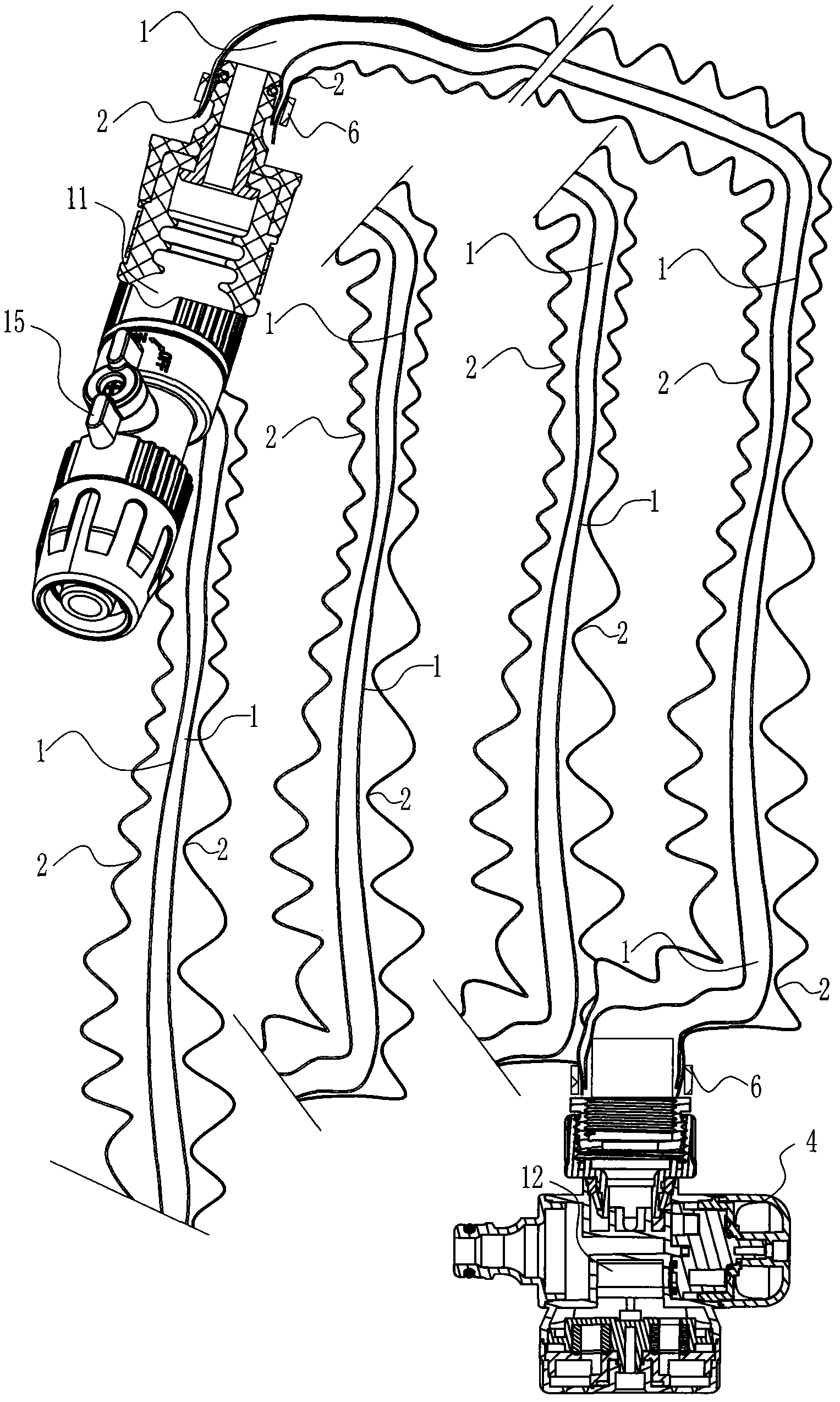 Soft and pressure self-expanding water hose switch connector