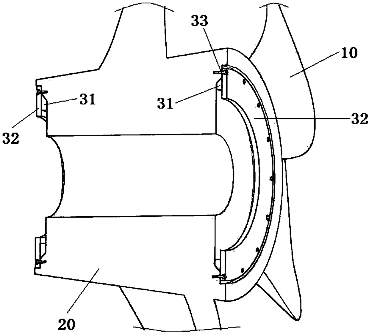 Ship propeller excitation force friction reduction device