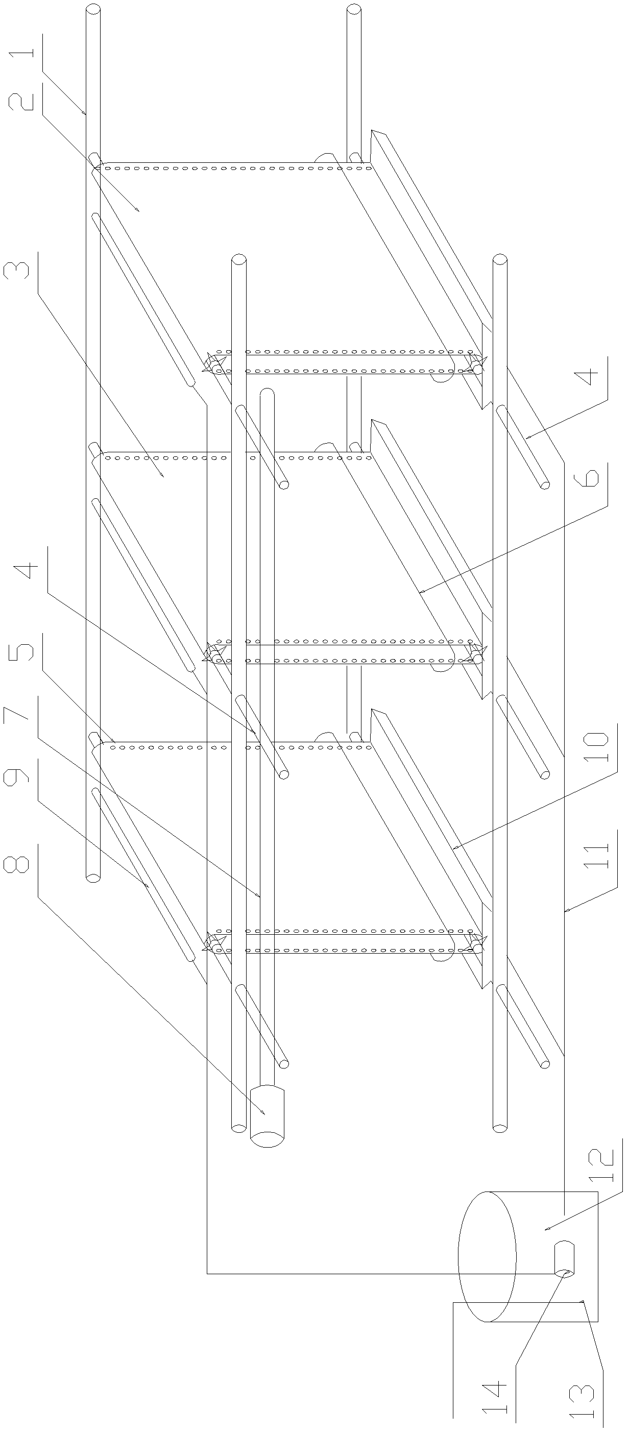 Half-dry solid-state adherent culture device for microalgae industrial production