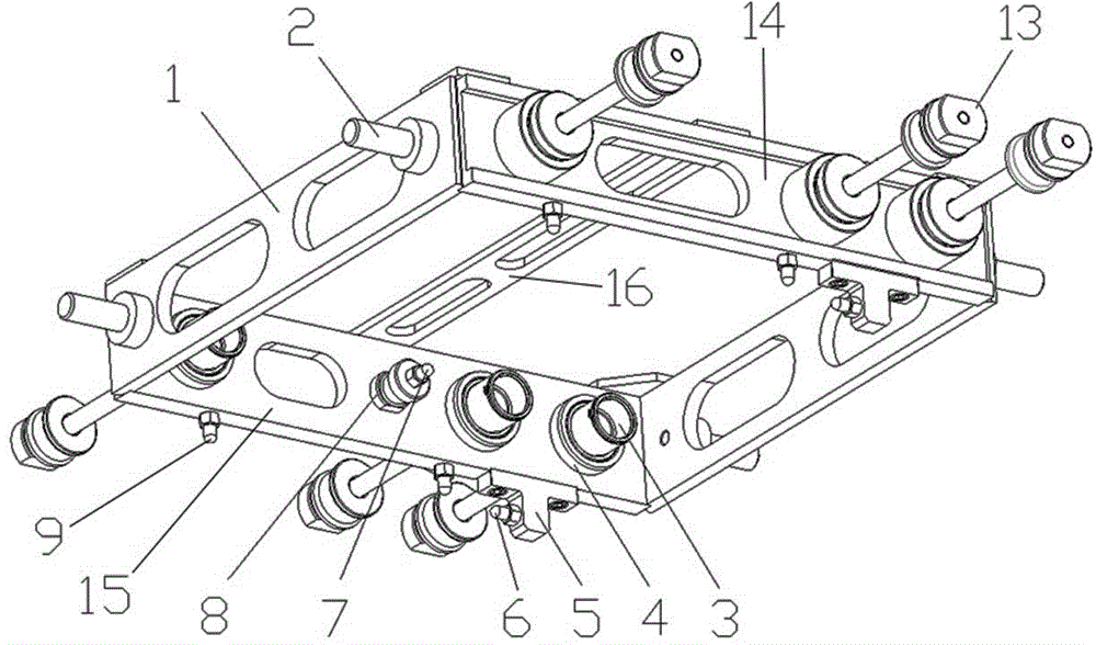 Jig for assembling main roller shafts of fork carrier of forklift