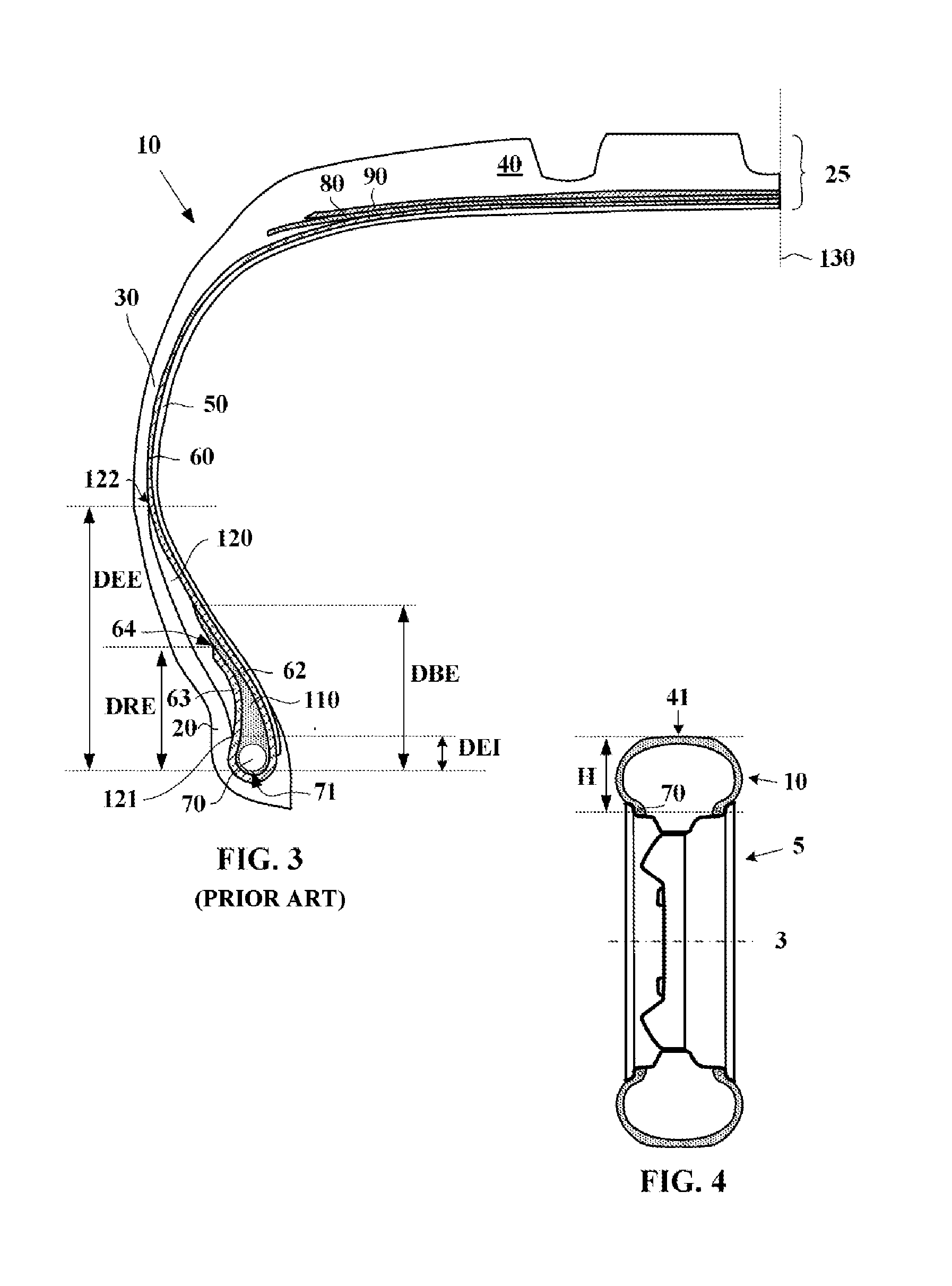 Tire assembly having an improved bead and a mounting rim